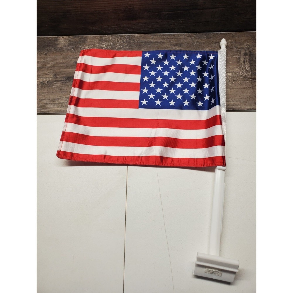 USA American Car Flag 11" x 17" Two-Sided 20 1/2"L New